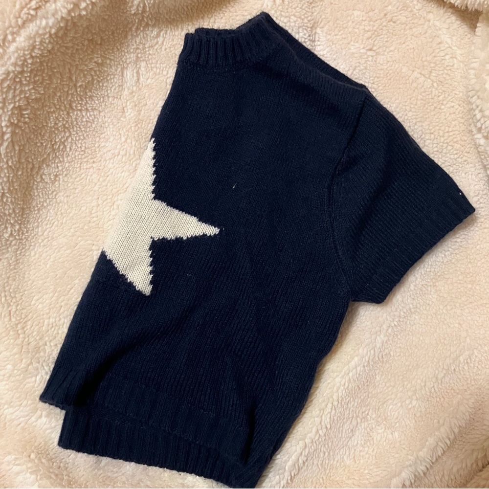 Navy Blue Knitted Star Sweater